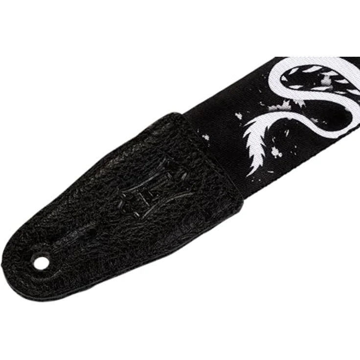Levy's Leathers Eastern Harmony Series Gitarrengurt, 5 cm breit, mit Drachenmotiv, Schwarz/Weiß, verstellbar bis 165 cm – Bild 2