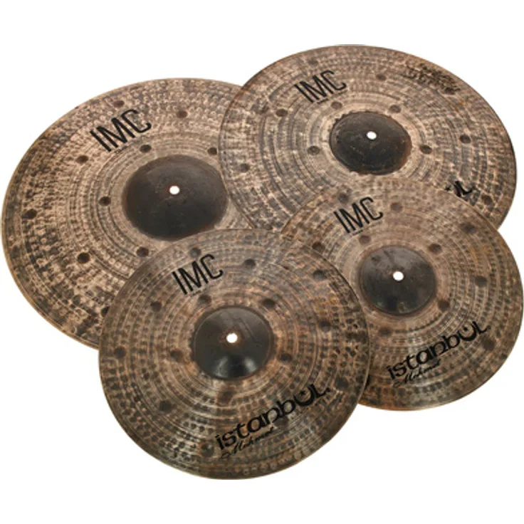 Istanbul Mehmet IMC Dark 3pcs Cymbal Set, B20 Bronze mit 14" Hi-Hat, 18" Crash und 20" Ride, trockener, dunkler Sound, inklusive Beckentasche