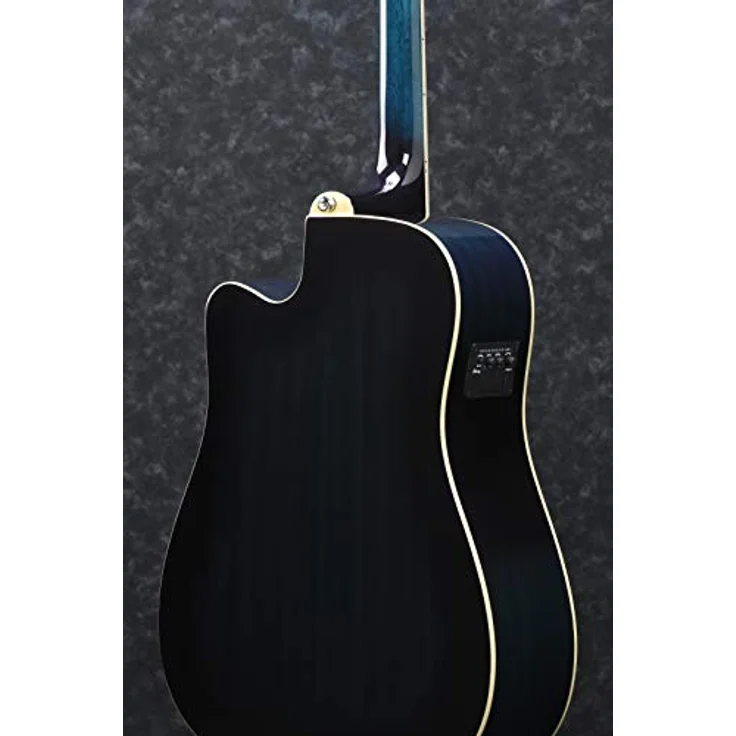 Ibanez Performance Series PF15ECE-TBS, Full Size Elektro-Akustikgitarre mit Nyatohkorpus und Fichtendecke, Cutaway, Trans Blue Burst – Bild 2