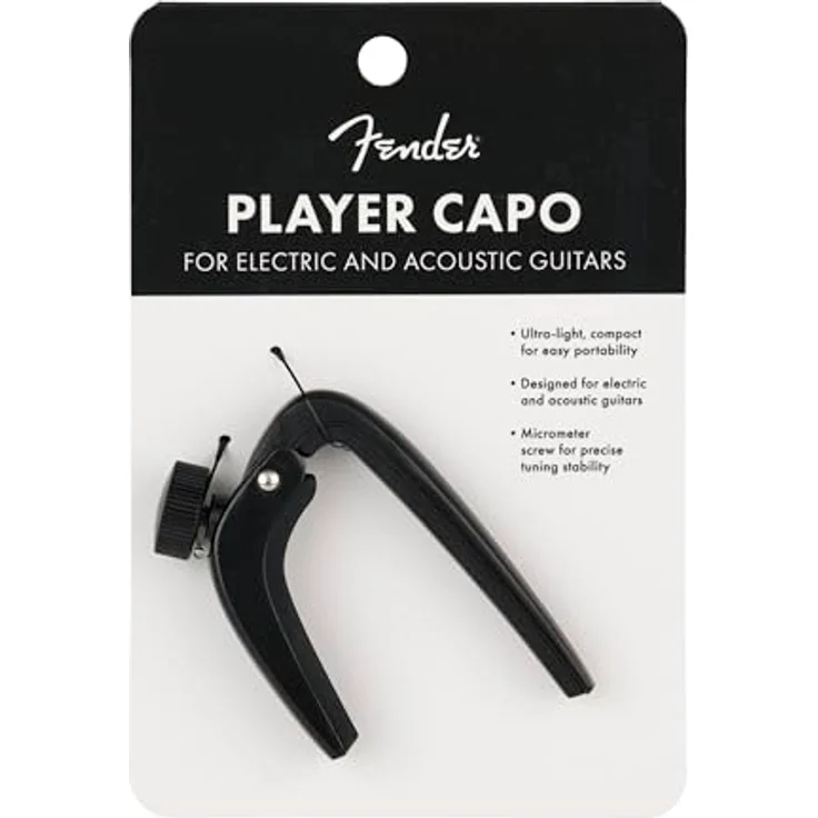 Fender Player Capo Acoustic/Electric, Kapodaster für akustische und elektrische Gitarren, schwarz, mit präziser Intonation und stimmstabilem Sitz – Bild 4