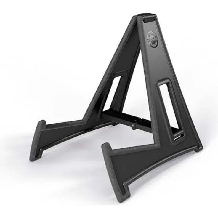 K&M 17595 Ukulele/Violin Stand, stabiler Gitarrenständer mit Gummiauflagen, schwarz