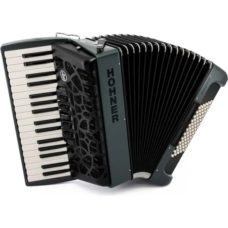 Hohner Bravo III 72 myColor Twilight, Piano-Akkordeon mit 72 Bässen, 34 Diskanttasten, 3 Chören im Diskant, Granite Gray