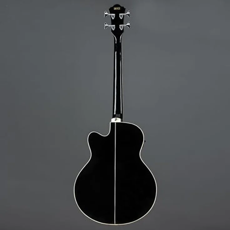 Ibanez AEB8E-BK, Akustikbass mit Fichte Decke, Sapele Boden, Mahagoni Hals, schwarzer Hochglanz-Finish und Ibanez AEQ-2T Preamp mit Tuner – Bild 3