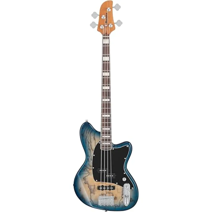 Ibanez TMB400TA-CBS, 4-saitiger E-Bass mit aktiver Elektronik, Korpus aus Pappel, Decke aus Tamo Esche, Farbe Cosmic Blue Starburst