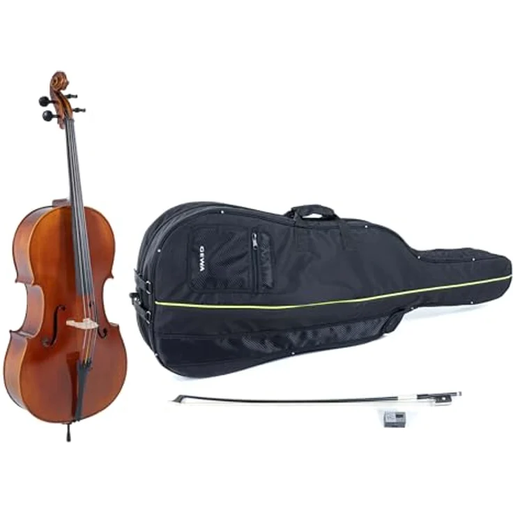 Gewa Allegro VC1 Cello Set 3/4 CB, vollmassives Cello aus europäischen Tonhölzern, braun-bernsteinfarbener Naturharzlack, mit Carbonbogen und Case – Bild 1