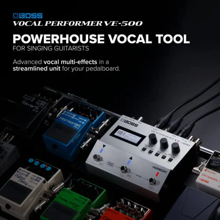 BOSS VE-500 Vocal Performer, Modernes Vocal-Multieffektgerät mit Auto-Harmonie, Tonhöhenkorrektur und Gitarreneingang für singende Gitarristen – Bild 2