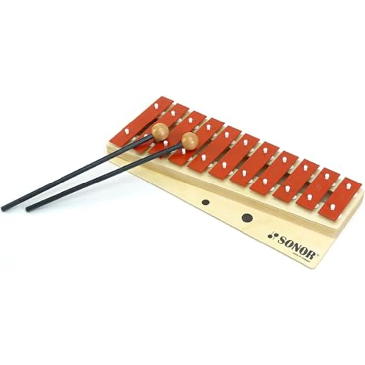 Sonor G10 Glockenspiel Xylophon, 13 Töne von c3 bis f4, inklusive pinker Keepdrum Tasche und zwei Schlägel – Bild 4
