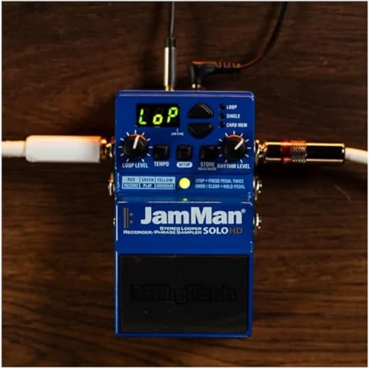 Digitech Jam Man Solo HD, Looper Pedal mit 35 Min. Loop-Speicher, 200 internen Speicherplätzen, Stereo 44,1 kHz Wiedergabe, inkl. 9V Netzteil – Bild 6