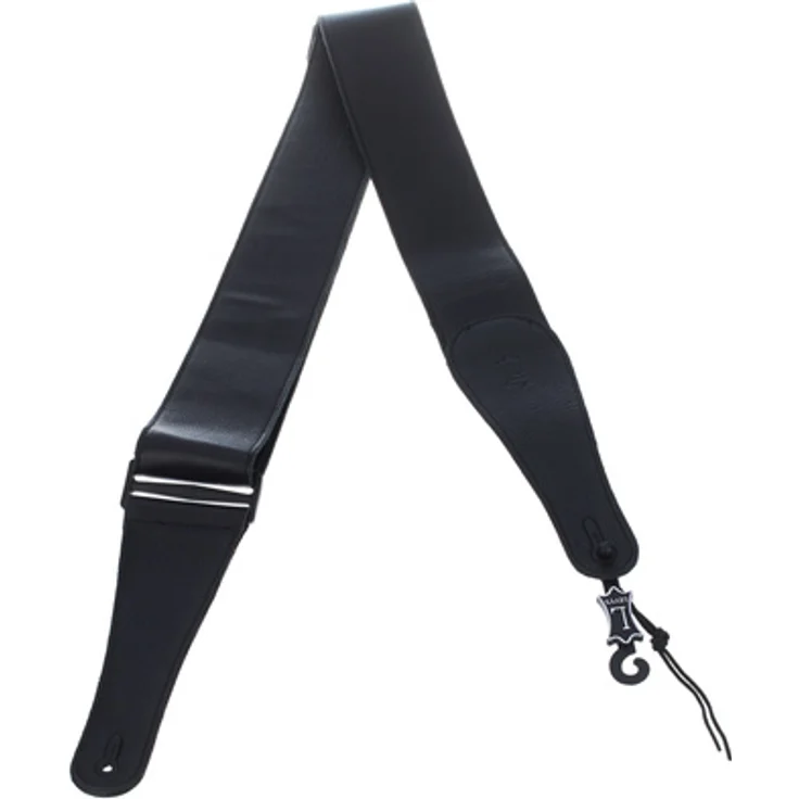 Levys Garment Leather Strap 3" BK, Gitarrengurt aus Bekleidungsleder, schwarz, verstellbar von 114 cm bis 175 cm