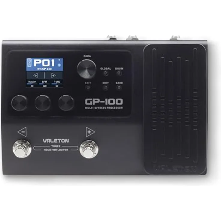 Valeton GP-100, Gitarren-Multieffektpedal mit 45 Verstärkertypen, 40 IR Cabinet-Modellen, Looper und USB-Audio Unterstützung