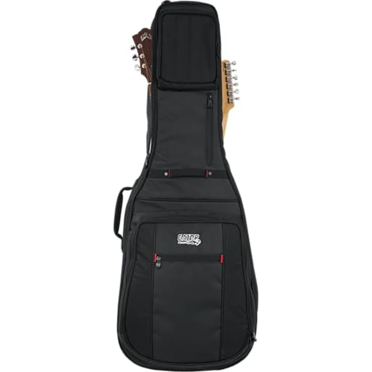 Gator G-PG E/A Double Bag, Doppel Gigbag für E-Gitarre und Akustikgitarre, schwarz, ultra dick gepolstert, Regenüberzug, Rucksackgurte – Bild 11