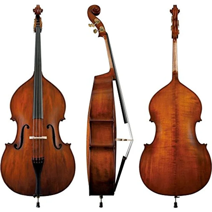 Gewa Premium Line Solid Bass 3/4, Vollmassiver Kontrabass mit Fichtendecke und Ahornboden, dunkelbraun handlackiert, spielbereit gemacht – Bild 2