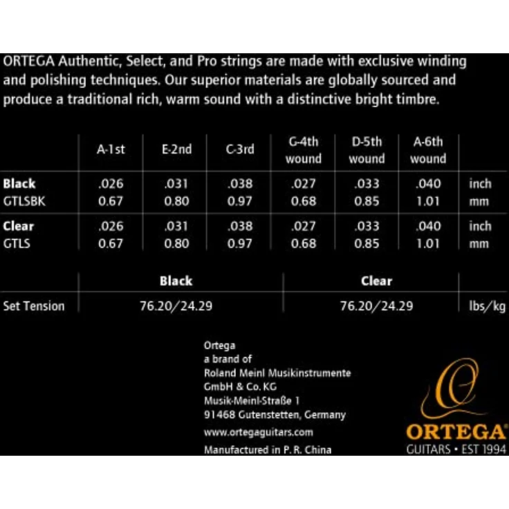 Ortega Guitars Custom Made Strings - Select - Nylon beschichtet für Travel Guitar/Guitarlele - langlebig, stimmstabil, einfach zu wechseln – Bild 3