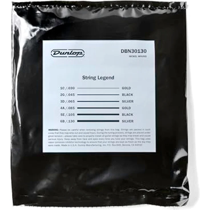 Dunlop Standard Series Nickel Wound E-Bass Saitensatz 6 Saiten Long Scale 30-130, vernickelter Stahl, präzise gefertigt in den USA – Bild 8