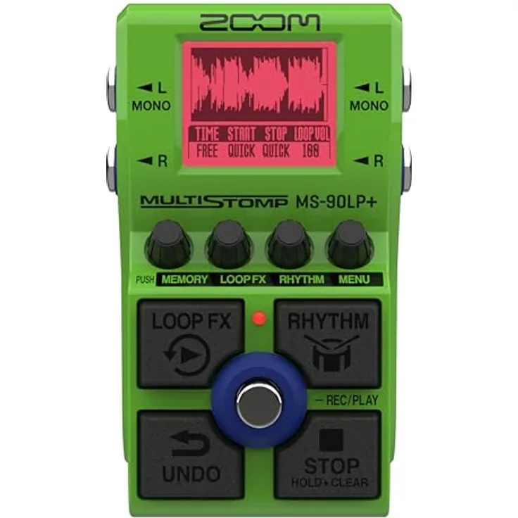 Zoom MS-90LP+ Looper Pedal für Gitarre und Bass, 32-Bit Float, 100 Loops, 90 Minuten pro Loop, 13 Stunden Aufnahme, Effektvielfalt mit MIDI- und USB-Konnektivität