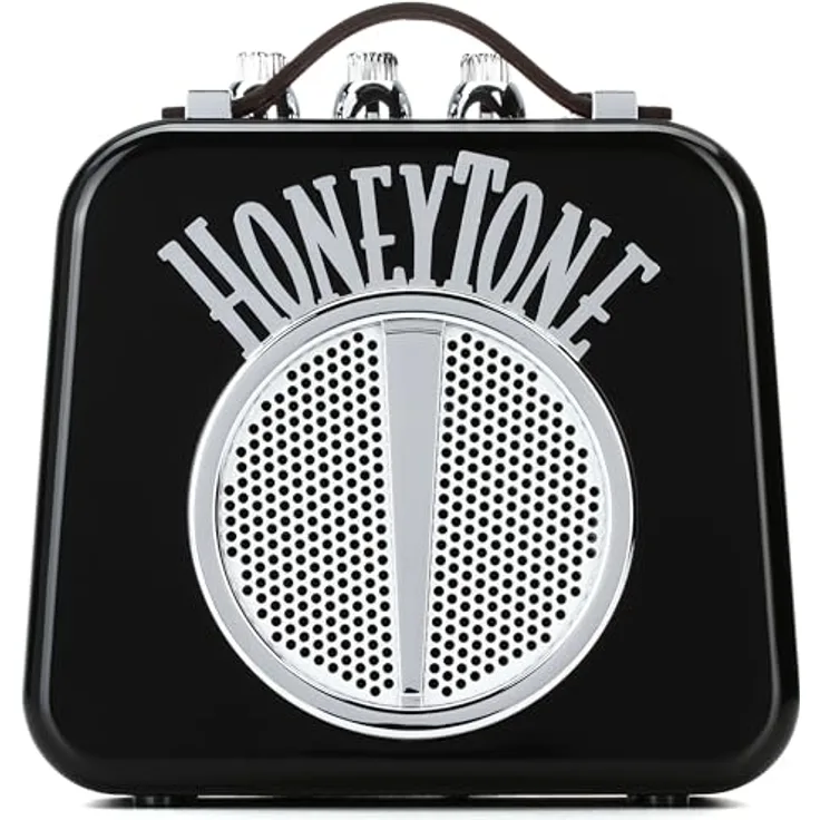 Danelectro N-10 Honeytone Mini Amp BK, E-Gitarrencombo Mini-Verstärker mit 1 Watt, Clean und Overdrive Sound, Echtledergriff, schwarz