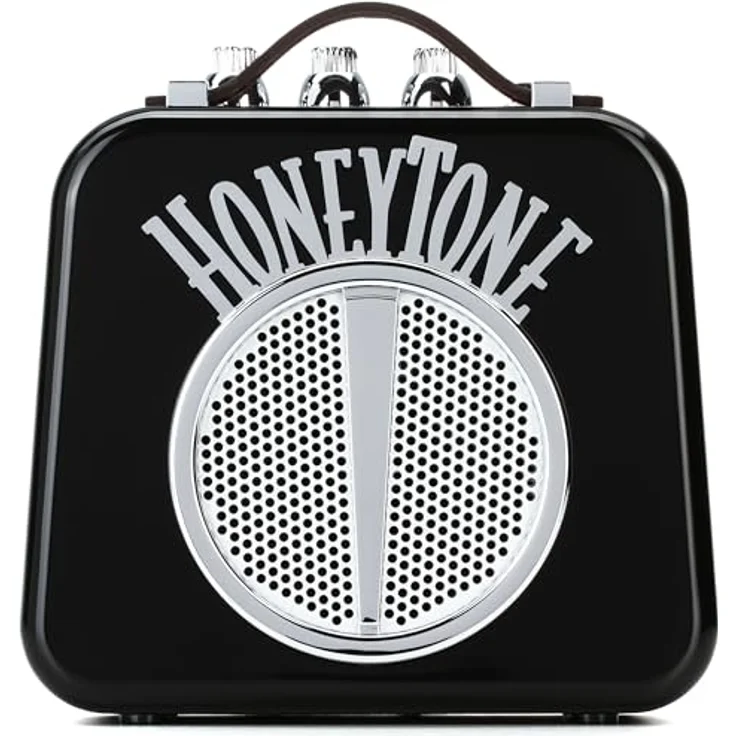 Danelectro N-10 Honeytone Mini Amp BK, E-Gitarrencombo Mini-Verstärker mit 1 Watt, Clean und Overdrive Sound, Echtledergriff, schwarz – Bild 1