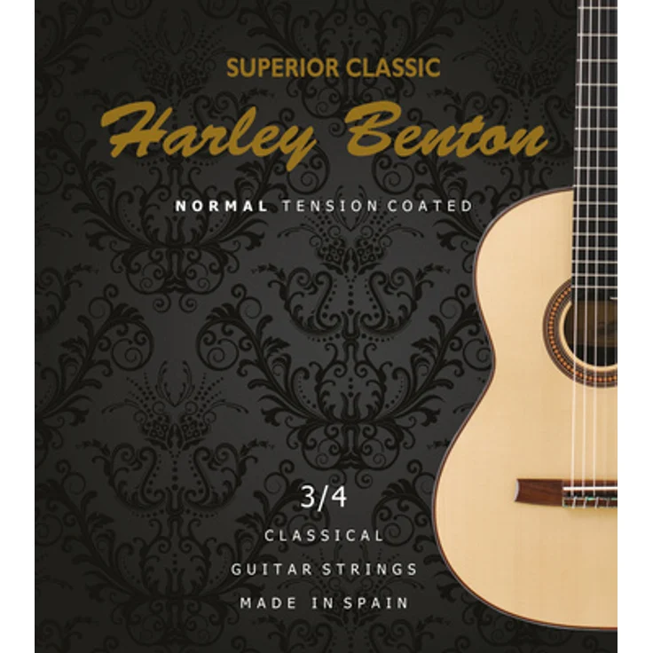Harley Benton Superior Classic Coated NT 3/4, Gitarrensaiten-Satz für 3/4 Konzertgitarre mit Normal Tension und Anti-Corrosion Treatment