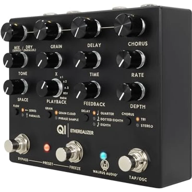 Walrus Audio Qi Etherealizer BK, Stereo-Multieffektpedal mit Chorus, Delay und Reverb, Yvette Young Signature, Schwarz – Bild 2