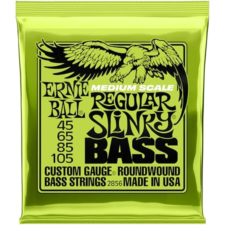 Ernie Ball 2856 Regular Slinky, Medium Scale E-Bass Saiten 045-105 mit rundem, knurrigem Allroundton – Bild 1
