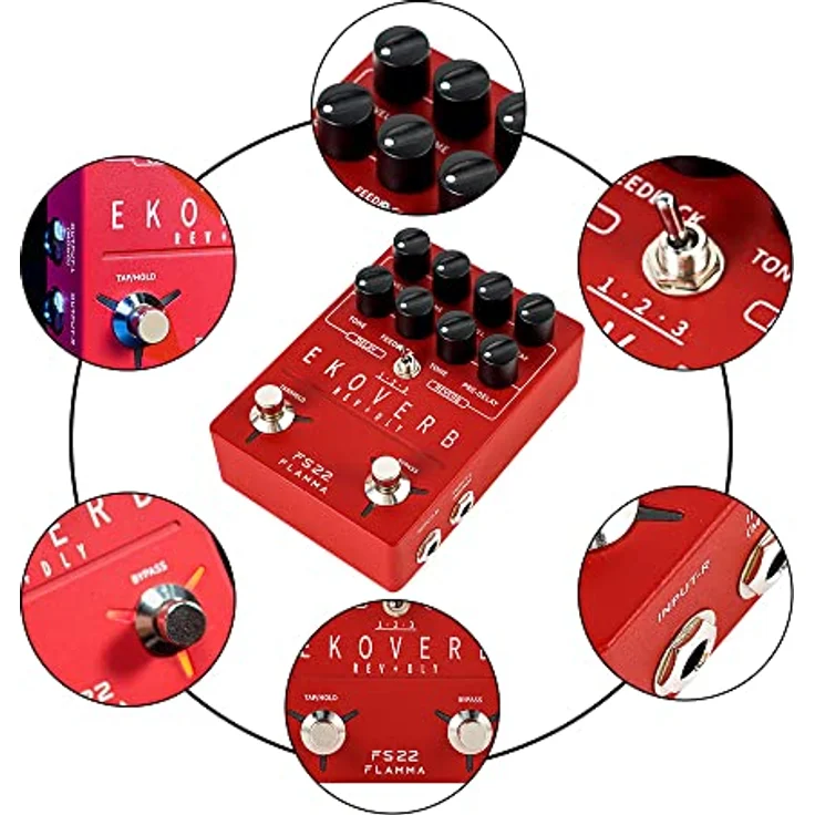 Flamma FS22 Delay & Reverb, Stereo-Delay- & Reverb-Pedal mit Tap-Tempo und Freeze-Funktion – Bild 7