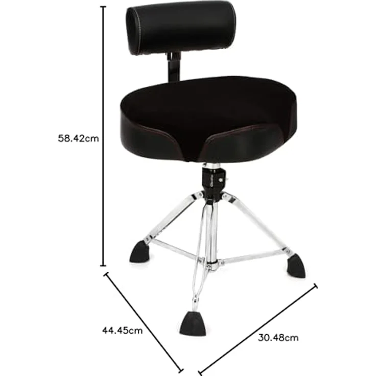 Gibraltar Schlagzeughocker 9800 Series Oversized Double Braced, 9808OS-AB, 48 cm Durchmesser, Cordura-Material, Quick Lock, doppelstrebige Basis, 'Super Foot' Gummifüße, höhenverstellbar 54-69 cm, bis 130 kg belastbar – Bild 2