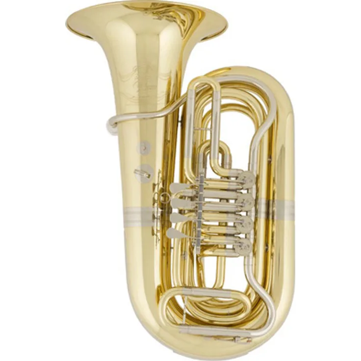 Cerveny CBB 683-4R Arion Bb-Tuba, Messing Korpus mit Neusilber-Details, 4 Drehventile, 3/4 Größe, inkl. versilbertem Mundstück und Koffer