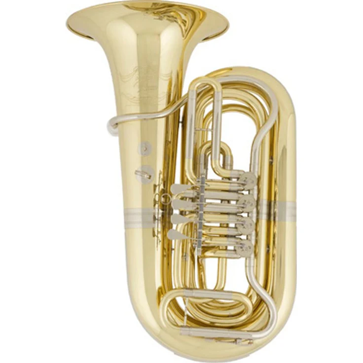 Cerveny CBB 683-4R Arion Bb-Tuba, Messing Korpus mit Neusilber-Details, 4 Drehventile, 3/4 Größe, inkl. versilbertem Mundstück und Koffer