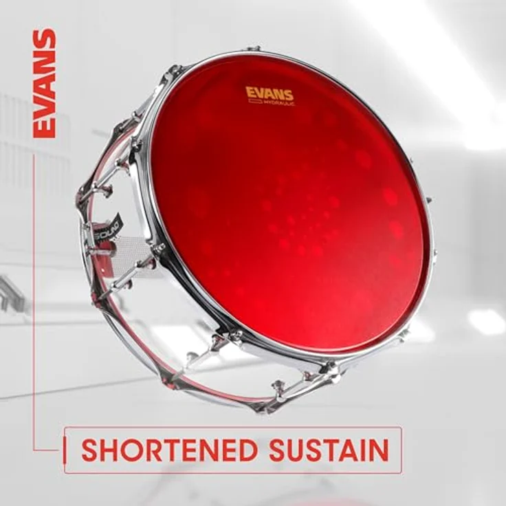 Evans 14" Hydraulic Glass Tom, transparentes Schlagzeugfell mit doppellagiger Ölfüllung für klassischen, dumpfen Sound ohne unerwünschte Obertöne – Bild 5