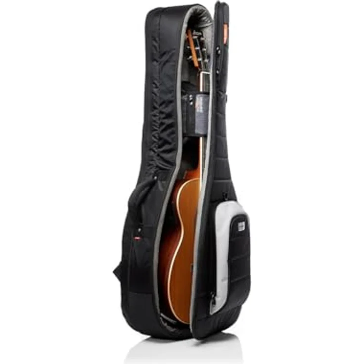 Mono Cases Dual Acoustic + Electric, Hybrid-Gigbag für Akustik- und E-Gitarre, mit Kopfplatten- und Korpus-Protektoren, wasserabweisender Sharkskin-Oberfläche, schwarz – Bild 4