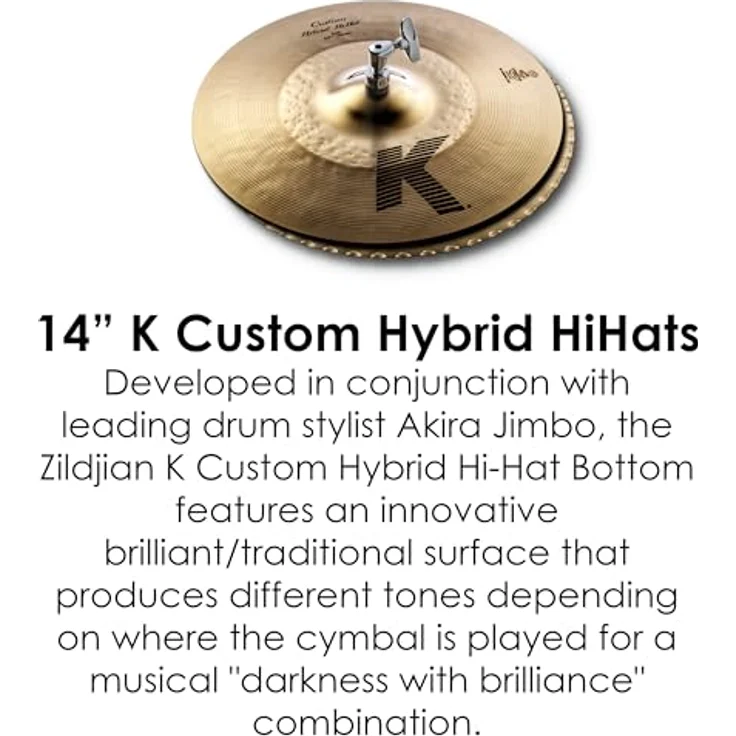 Zildjian K Custom Hybrid Spezial Pack, Schlagzeugbecken-Set mit 14 Zoll Hi-Hats, 16 Zoll Crash, 20 Zoll Ride und 18 Zoll Crash – Bild 3