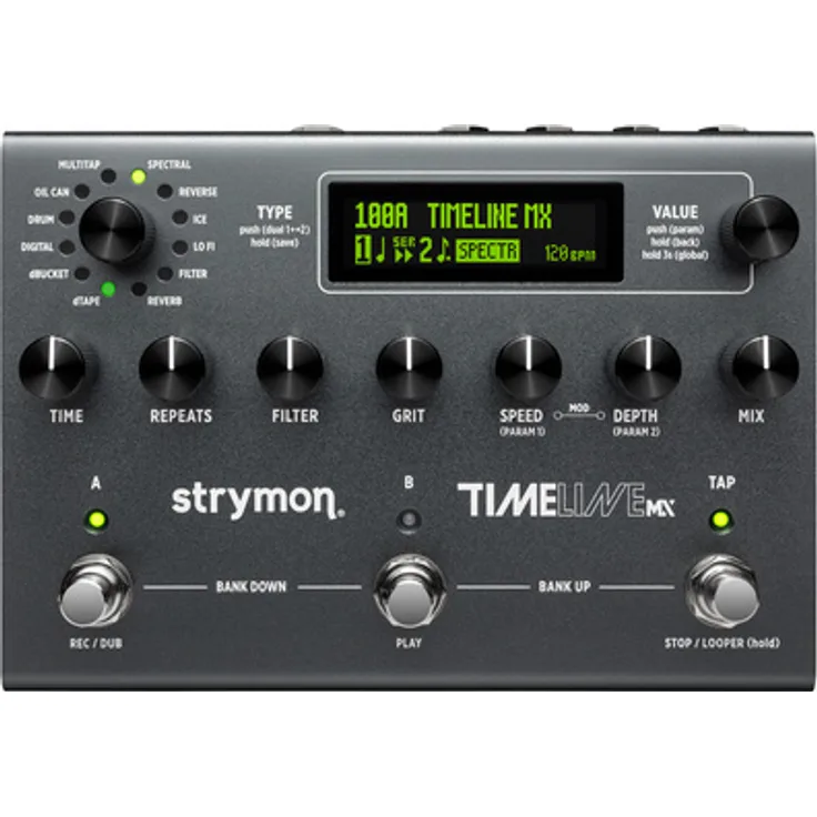Strymon TimeLine MX Multi Delay, Effektpedal mit Stereo Looper und MIDI Steuerbarkeit
