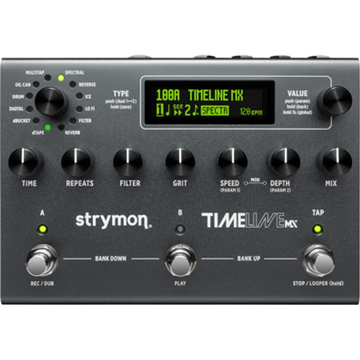Strymon TimeLine MX Multi Delay, Effektpedal mit Stereo Looper und MIDI Steuerbarkeit