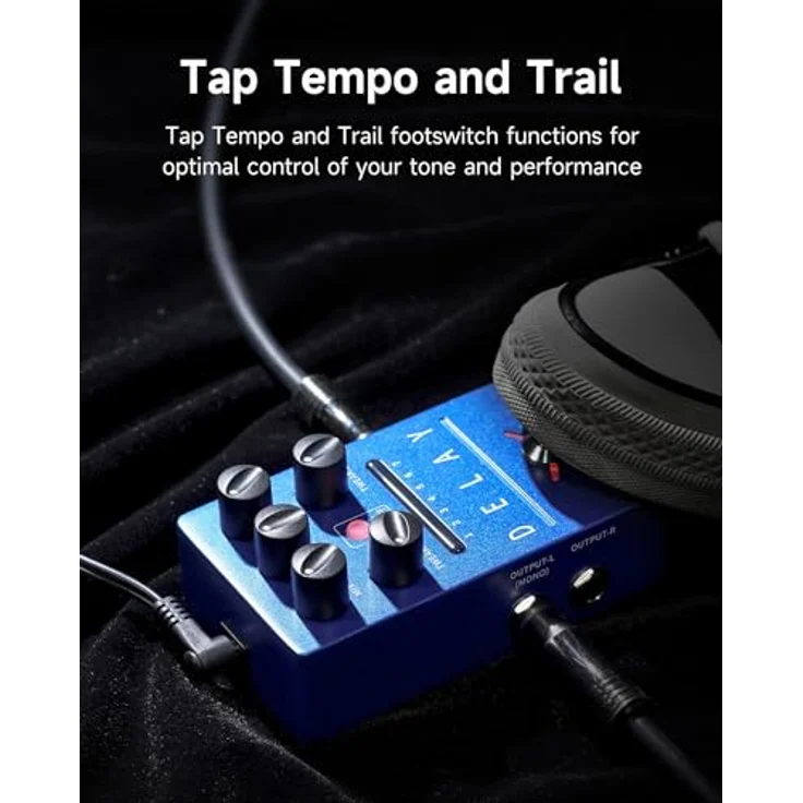 Flamma FS03 Delay, Delay-Pedal mit 6 Stereo-Delay-Effekten, Tap-Tempo, 80s Looper und speicherbaren Presets – Bild 5