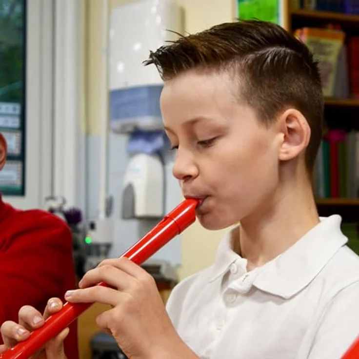 pBone music Pcorder Baroque, Sopran Blockflöte in C mit barocker Griffweise, rot – Bild 5