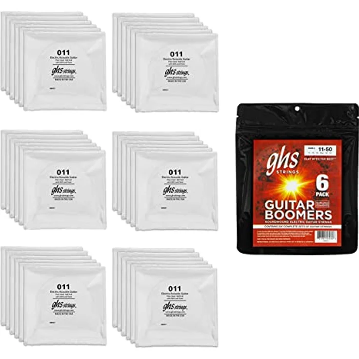 GHS Guitar Boomers GBM, E-Gitarren-Saiten-Set, Medium Gauge .011-.050, 6-Pack, vernickelter Stahl – Bild 2