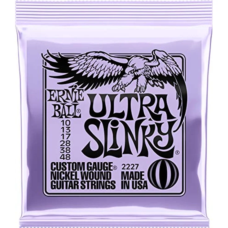 Ernie Ball Ultra Slinky Nickelwound E-Gitarrensaiten, Stärke 10-48, heller und ausgewogener Ton, Element Shield-Verpackung – Bild 1