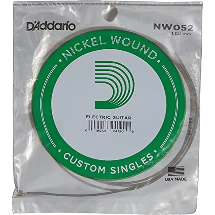 Daddario NW052, Einzelsaite für E-Gitarre, Nickel Round Wound, Stahlkern, Stärke 052w – Bild 2