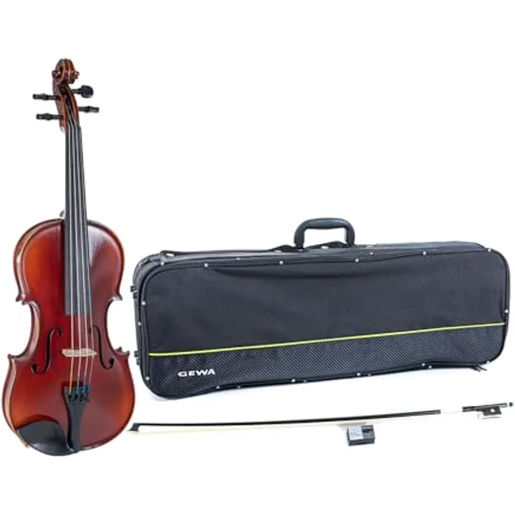 Gewa Ideale Violin Set 4/4 OC CB, vollmassive Violine aus europäischem Holz mit Carbonbogen und inklusive Koffer