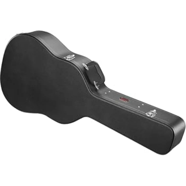 VEVOR Gitarrenkoffer, 110 cm Hartschalenkoffer für Akustikgitarren von 99 bis 104 cm, schwarz, mit Schloss, Schlüsselgriff und Zubehörfach – Bild 1