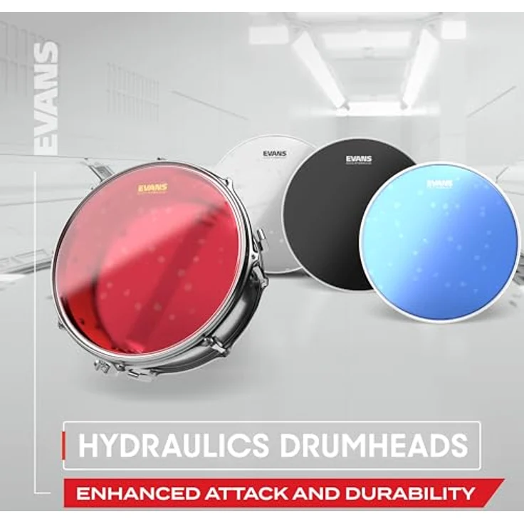 Evans 14" Hydraulic Glass Tom, transparentes Schlagzeugfell mit doppellagiger Ölfüllung für klassischen, dumpfen Sound ohne unerwünschte Obertöne – Bild 6