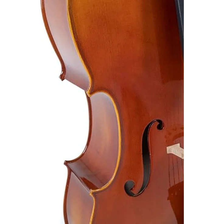 Gewa Maestro 1 Cello Set 1/2 MB, handselektiertes europäisches Tonholz, goldbraune Handlackierung, inkl. Massaranduba Bogen und Cellotasche – Bild 5