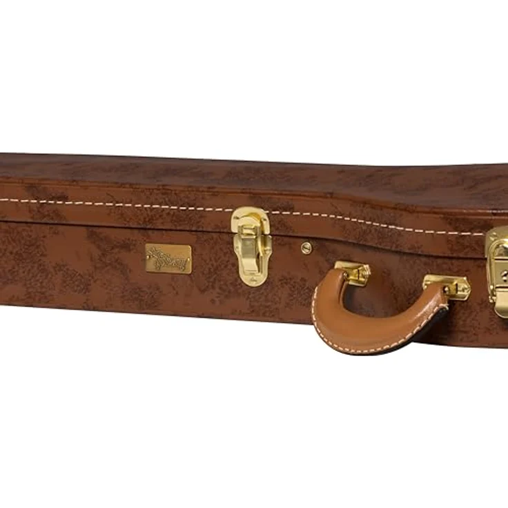 Gibson LP Lifton Historic Case, Gitarrenkoffer für Les Paul Modelle mit robusten Verschlüssen und pinkem Plüsch, braun – Bild 5