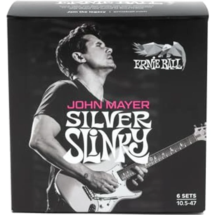 Ernie Ball Silver Slinky John Mayer, 6-Saiter E-Gitarrensaiten Set, Nickel Wound, Stärken 010.5-047 – Bild 1