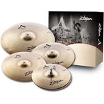 Zildjian A Custom Series Cymbal Box Set - 14" Hi-Hats, 16"/18" Crash, 20" Medium Ride, heller Klang, präzise und langlebig gebaut