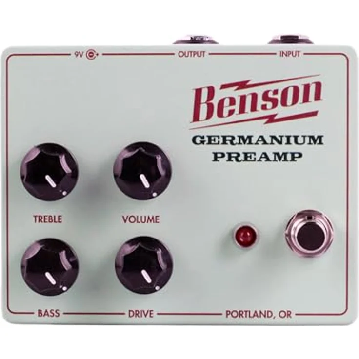 Benson Germanium Preamp, Overdrive-Pedal für E-Gitarre mit Germanium-Gain-Stufe, Made in USA – Bild 1