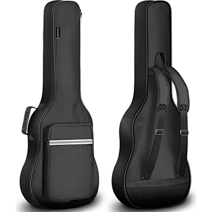 CAHAYA Konzertgitarrentasche CY0288, 99.1 cm Gigbag Softcase mit 6mm Polsterung, Große Fronttasche und Reflexbändern, Schwarz – Bild 1
