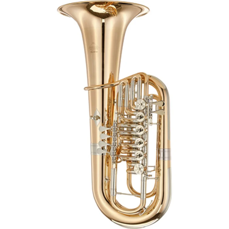 Miraphone 481C GM Elektra F-Tuba, 5/4 Größe mit 6 Zylinderventilen aus Goldmessing, Ø Schallstück 420 mm, inkl. TU28 Mundstück
