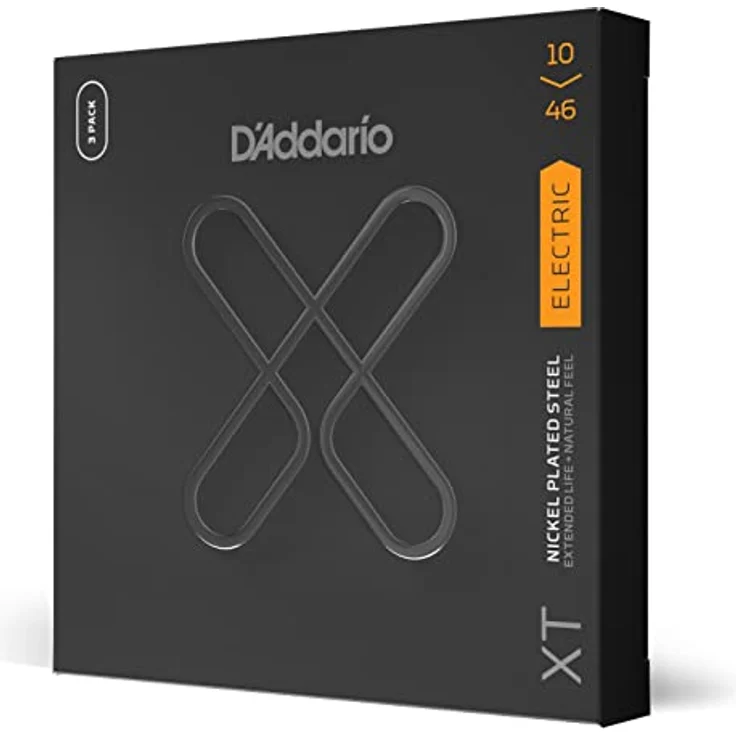 D'Addario E-Gitarren Saiten XTE1046, vernickelte XT Stahlsaite, Regular Light, 10-46, 3er Set – Bild 1
