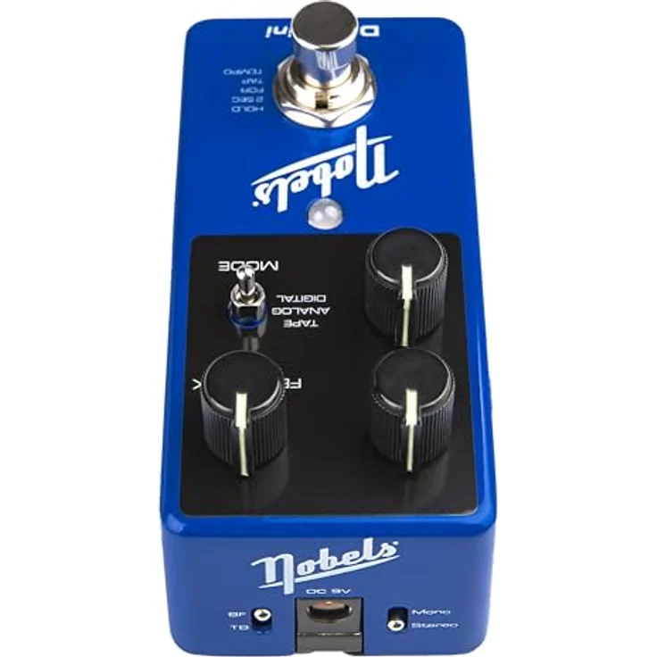 Nobels DEL-mini Delay, Effektpedal für E-Gitarre mit Tape, Analog und Digital Modus, kompakt, Tap Tempo, Mono/Stereo – Bild 5